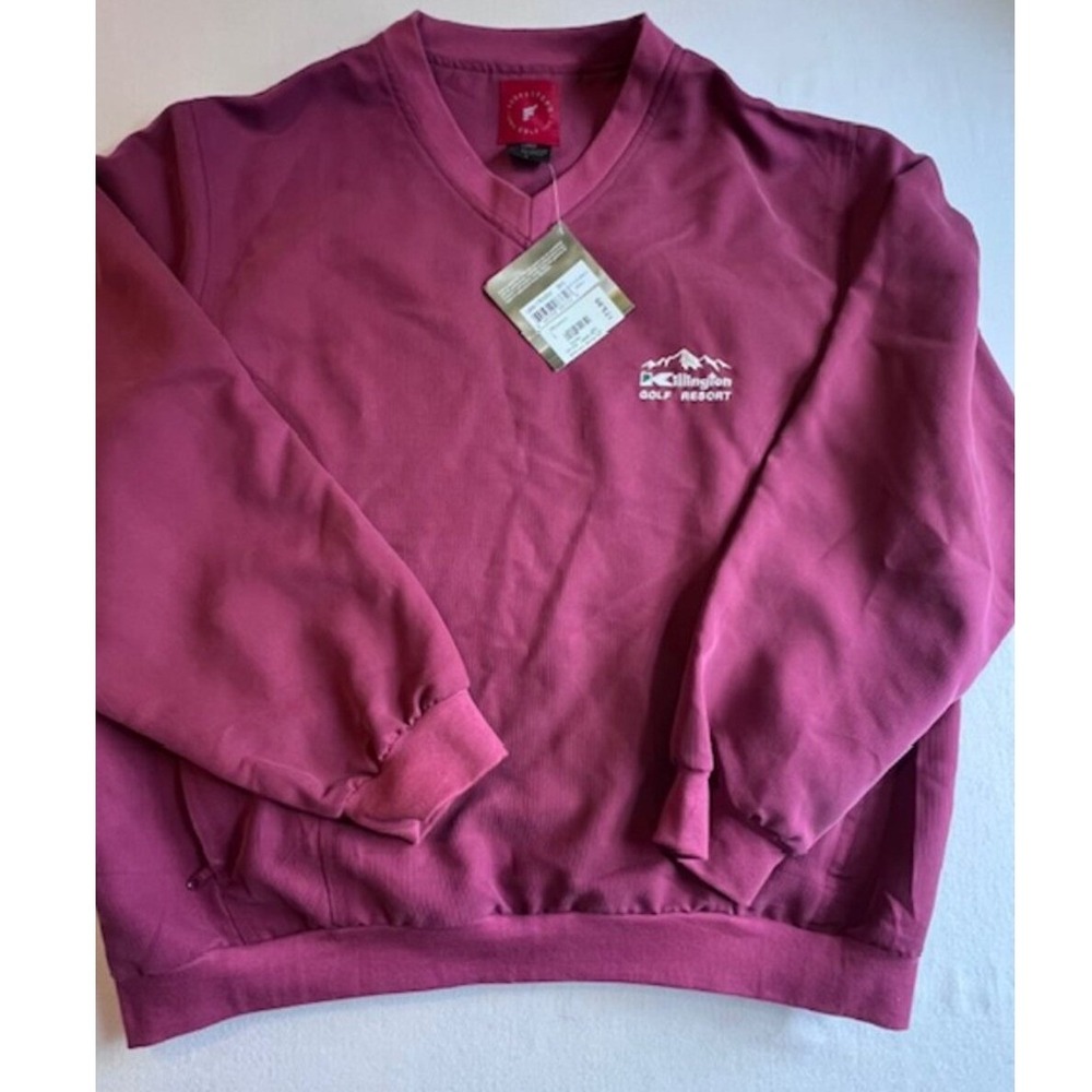 Forrester's Windshirt Women Large Berry Killington Golf Resort V-Neck NWT